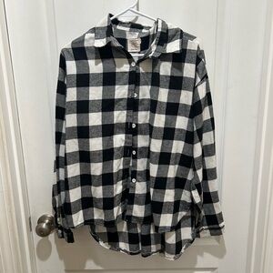 Black and White Checkered Women's Top